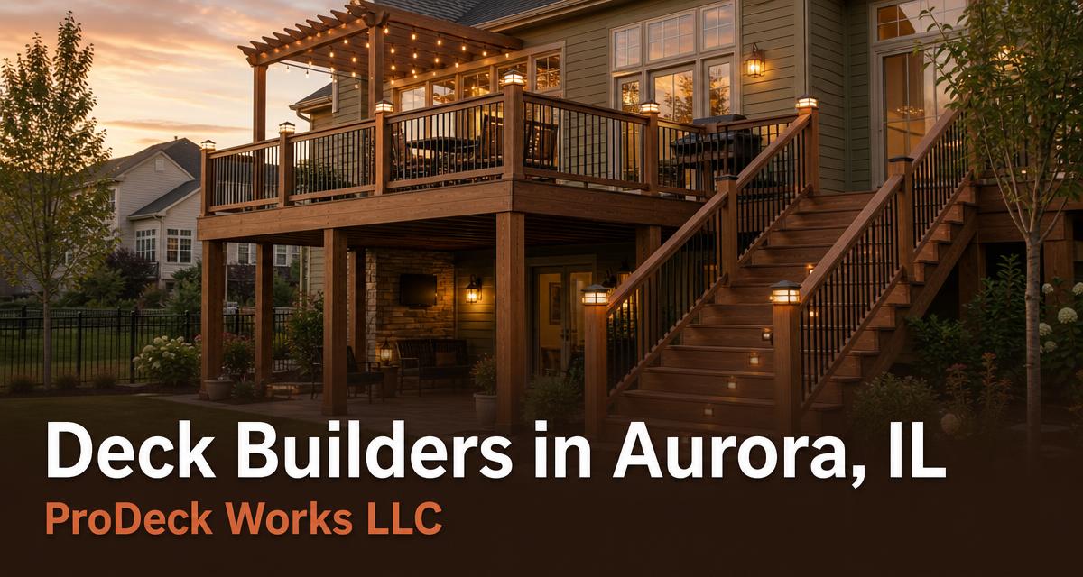 Custom deck built by ProDeck Works at a home in Aurora, Illinois