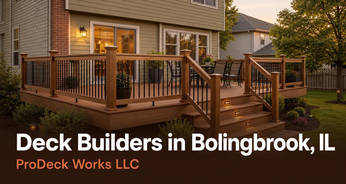 Custom deck built by ProDeck Works at a home in Bolingbrook, Illinois