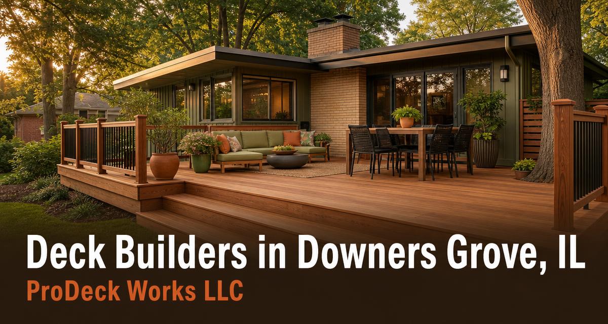 Custom deck built by ProDeck Works at a home in Downers Grove, Illinois