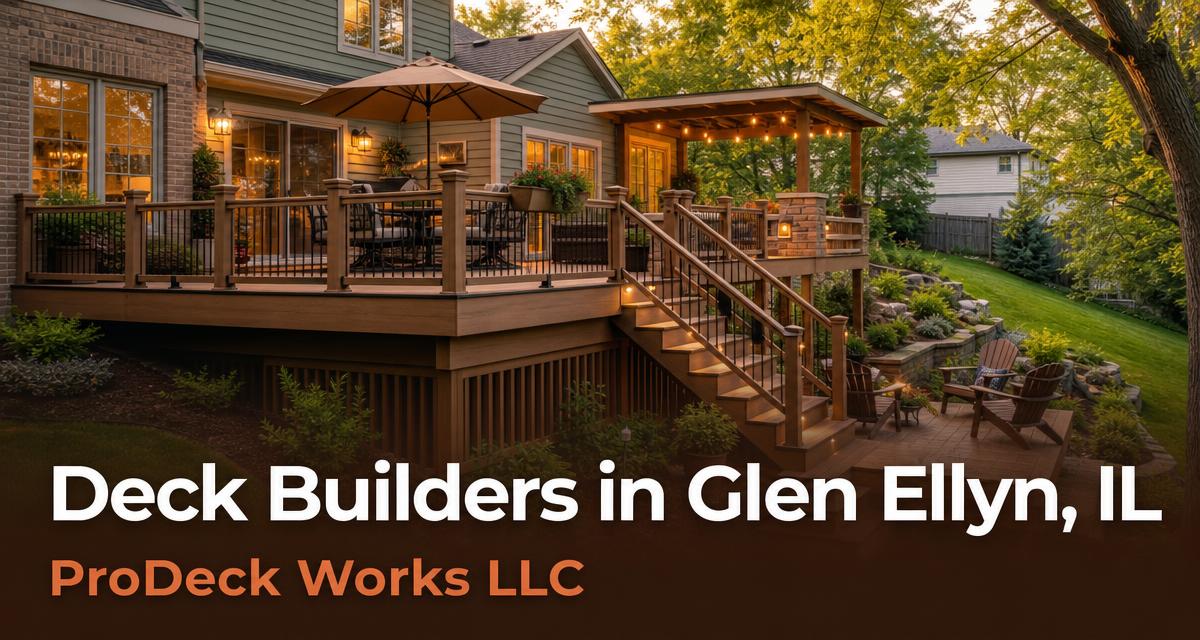 Custom deck built by ProDeck Works at a home in Glen Ellyn, Illinois