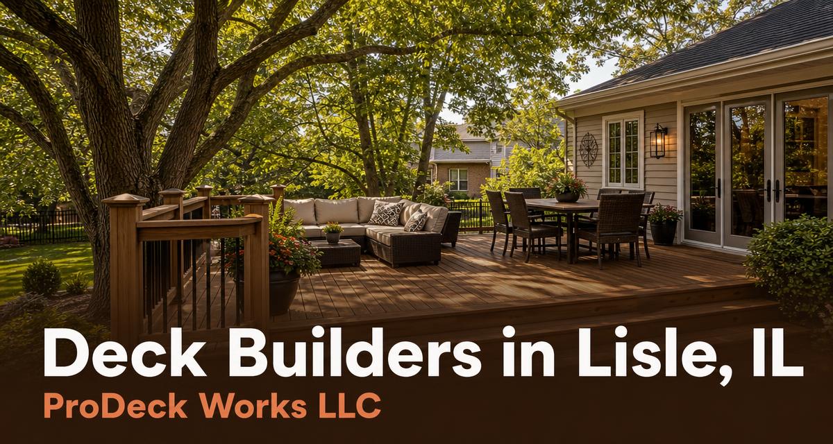 Custom deck built by ProDeck Works at a home in Lisle, Illinois
